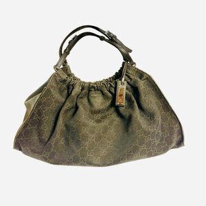 Gucci Black Hobo Bag with Signature Pattern